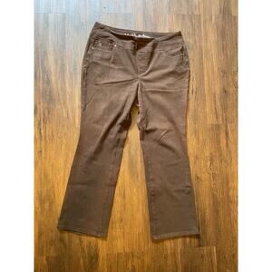 Belle by Kim Gravel  20W Women's Brown Stretch Denim Jeans No Zip